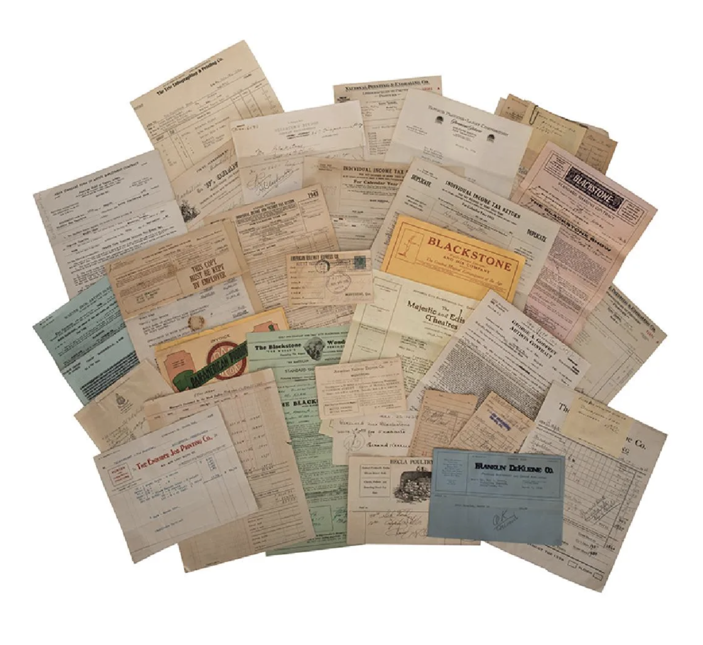 Harry Blackstone Sr. Financial Records, 1920—50